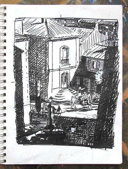 desenho de John Hulsey pequeno esboço de John Hulsey