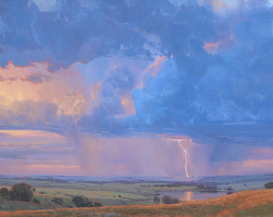 Light Show 24 x 30 ©Michael Albrechtsen lightning strike on the plains © Michael Albrechtsen