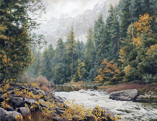 Merced River, 10 x 13", Watercolor, © Jessica L. Bryant