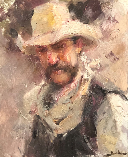 Cowboy, 10 x 8", Oil, © Dan Beck