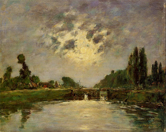 Saint Valery sur Somme, The Bridge on the Lock, 1891, Eugene Boudin