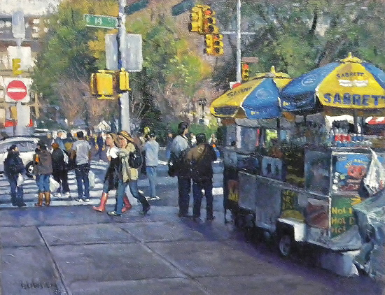 Springtime near Union Square, NYC, 11 x 14" Oil, © Michael Budden