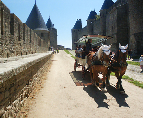 Horse-drawn wagon, Carcassonne.©J.Hulsey