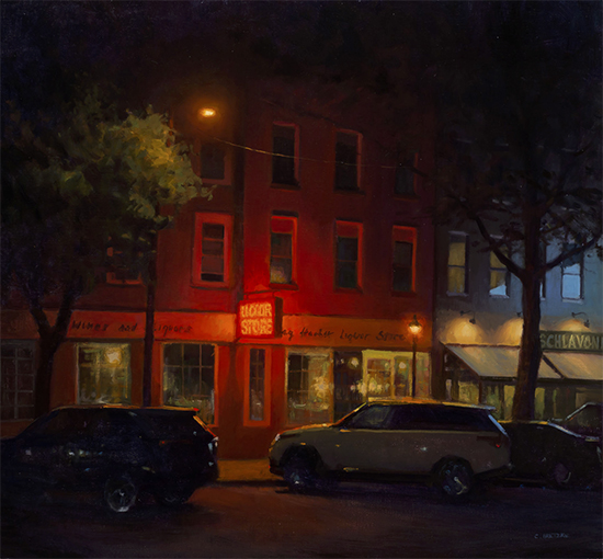 Main Street Liquors, Oil, © Carl Bretzke
