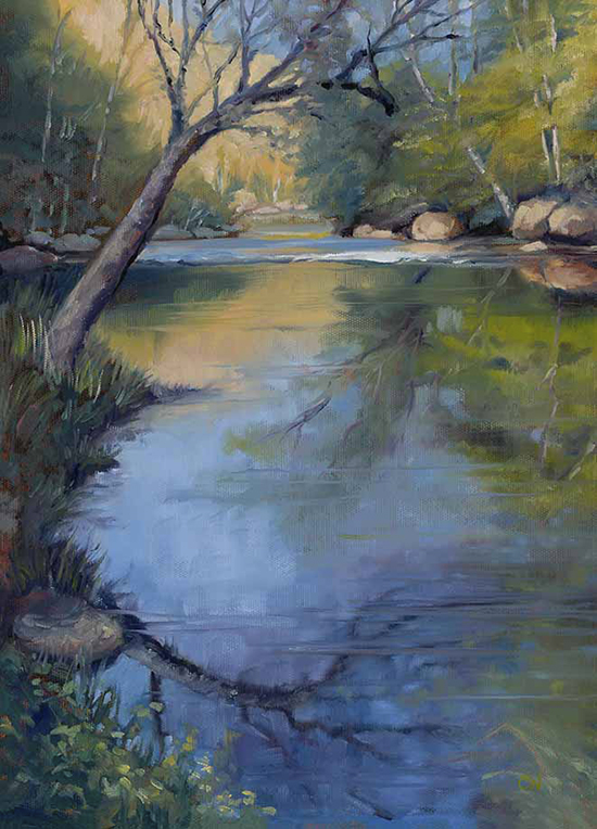 Eno River, Oil, © Cindy Wheeler