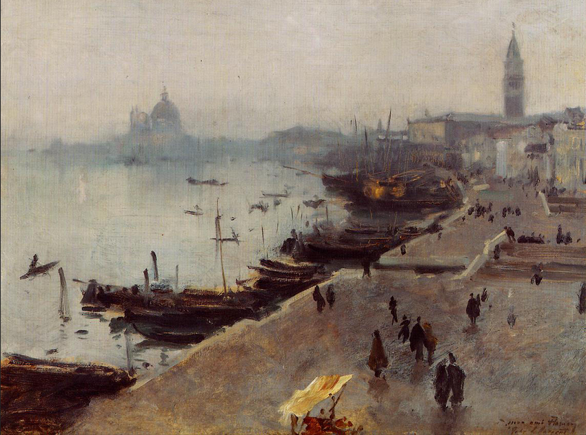 oil painting of Venice in gray weather, 1880 Sargent