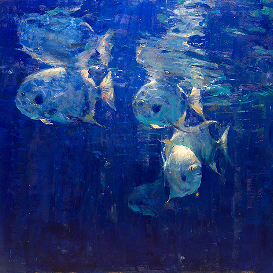 Into the Blue, 36 x 36", Oil, © Derek Penix