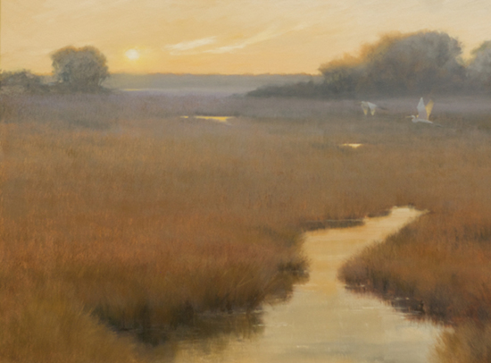Evening Rapture, oil painting of marsh, © Mary Erickson 