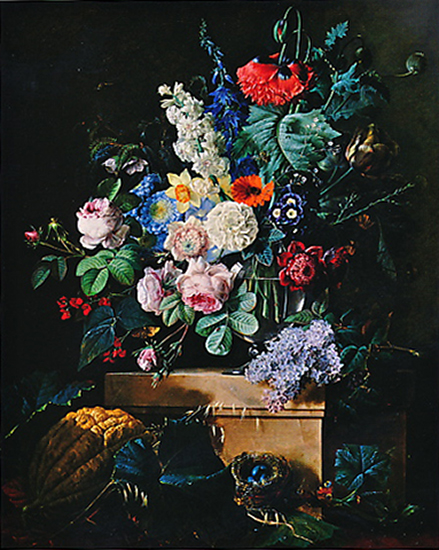 oil painting of flowers by Redoute