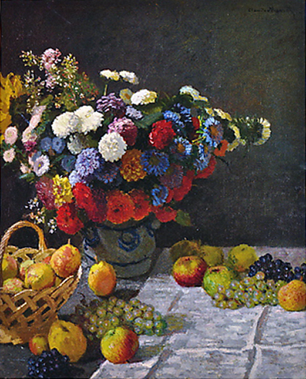 oil painting of flowers by Claude Monet