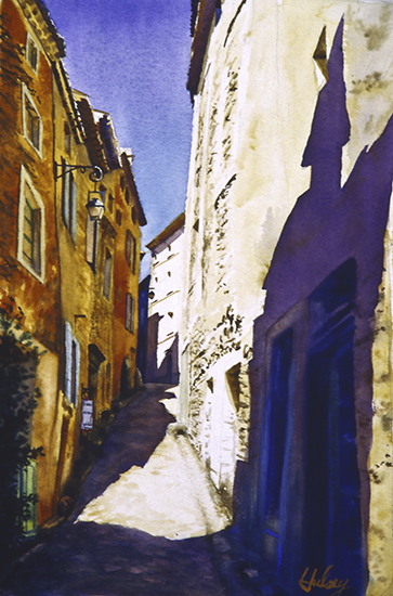 watercolor of Gordes © John Hulsey