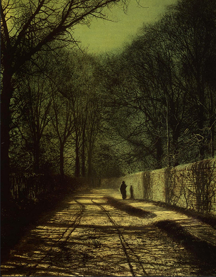 Tree Shadows on the Park Wall, Roundhay Park, Leeds, John Atkinson Grimshaw