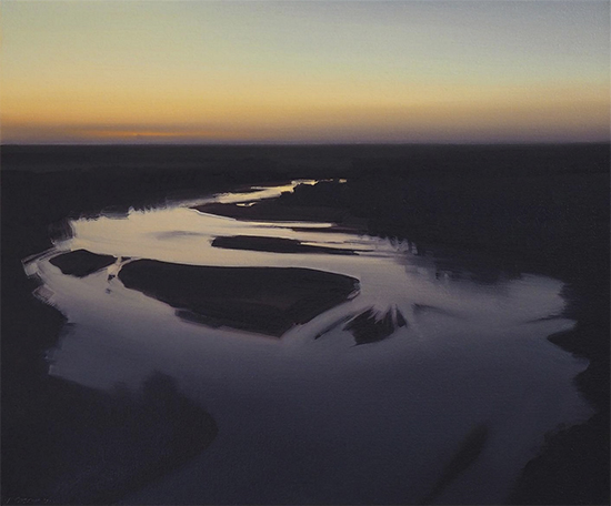River Mile 116 - Dusk, 20 x 24", Oil, © Lisa Grossman