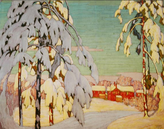 Winter Landscape with Pink House 1918 Lawren Harris