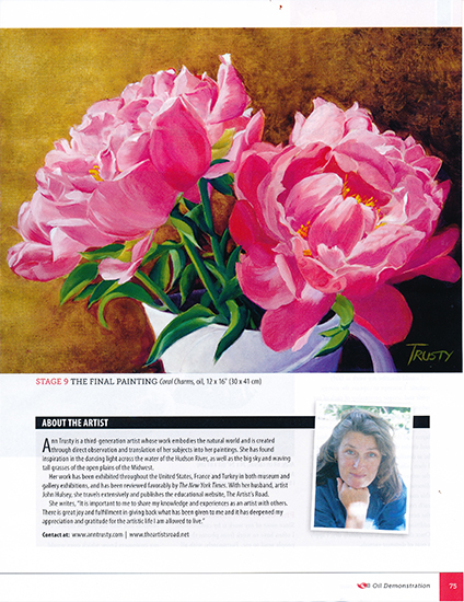 photo of peony painting by Ann Trusty. ©A. Trusty