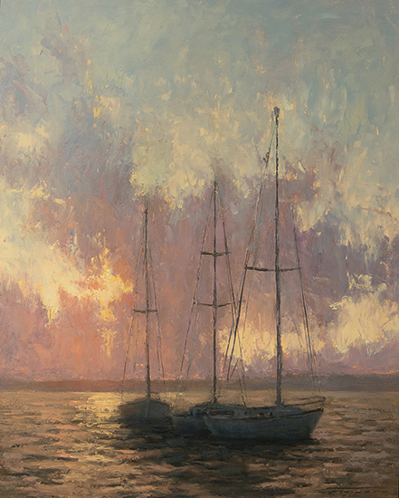 Boats at Dusk, 20 x 16", Oil, © Jane Hunt