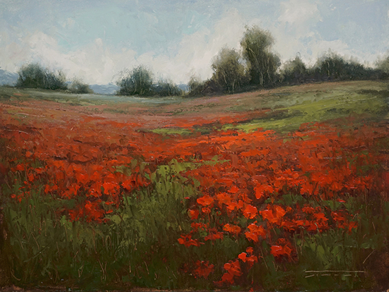 May Poppies, 11 x 14", Oil, © Jane Hunt