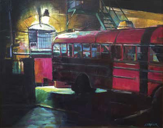 Bus Burlesque, 16 x 20", Acrylic, © Christopher Leeper