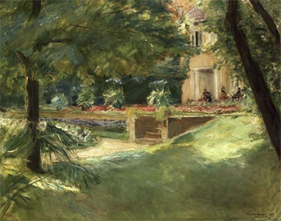 Terrace Overlooking the Flower Garden in Wannsee, 1918, Max Liebermann