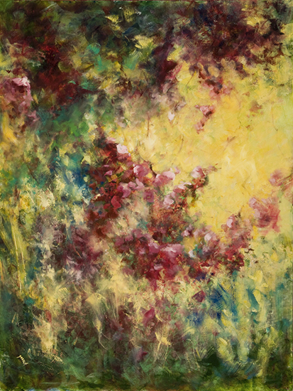 Bougainvillea Bonanza, 30 x 40", Oil, © Mary Garrish