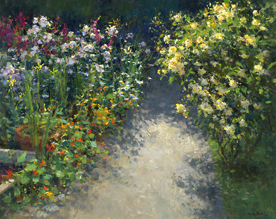 Camino de jardín, 24 x 30"Óleo, © Jim McVicker