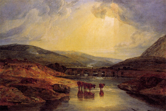 Abergavenny Bridge, Monmountshire watercolor by J. M. W. Turner