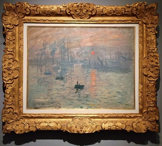 Impression, Sunrise, 1872, Claude Monet re-installed at the Marmatton