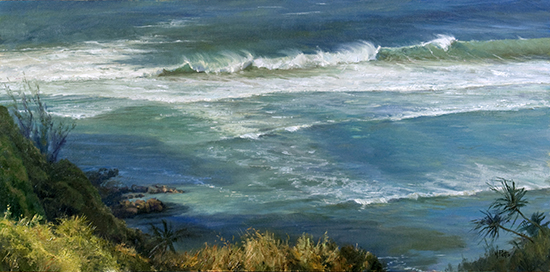 Oil Painting of Ocean by Mary Pettis