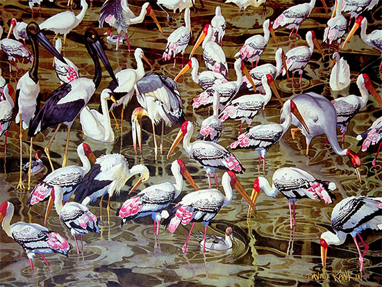 Morning in Bharatpur watercolor © David Rankin