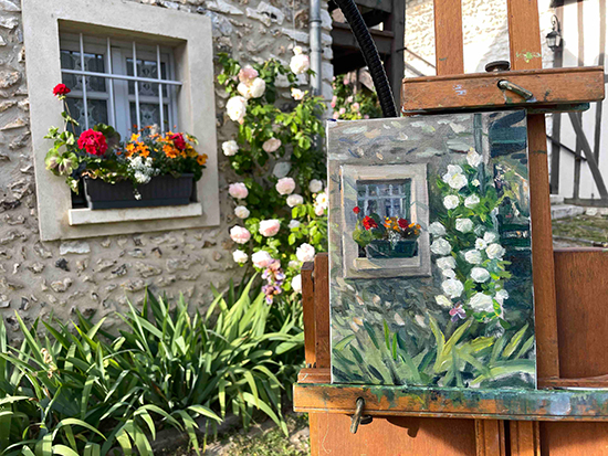 Painting Flower Boxes, Giverny, © Eric Santoli