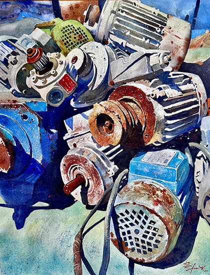 Rusty and the Gang, Watercolor, © Svetlin Sofroniev