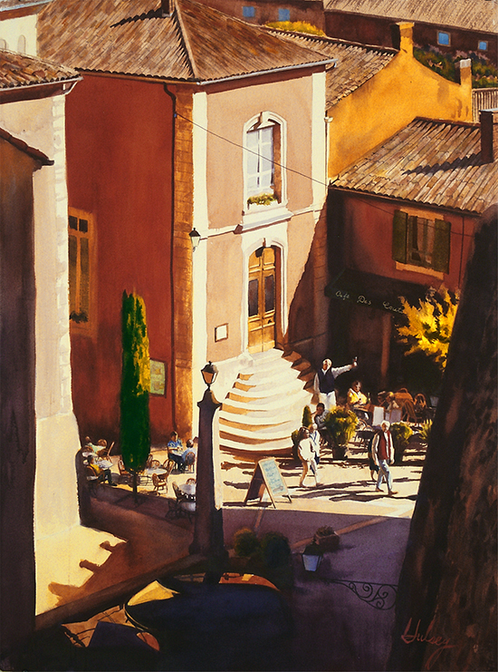 Aquarela do Roussillon, França, por John Hulsey