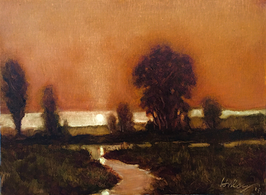 Tonalist oil painting demonstration by John Hulsey