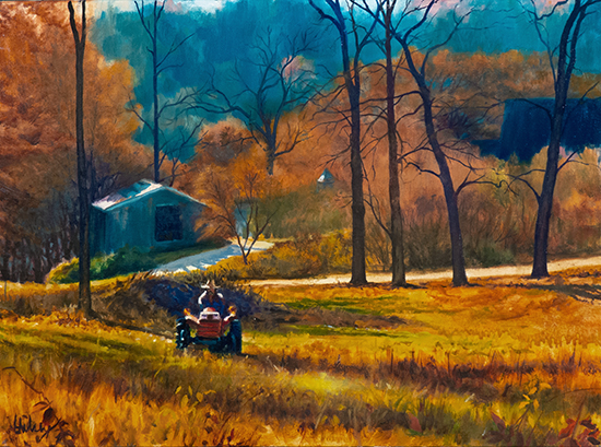 The Last Mowing, Oil, 12 x 16", © John Hulsey