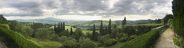 Panorama of the View from the La Foce Gardens © A. Trusty