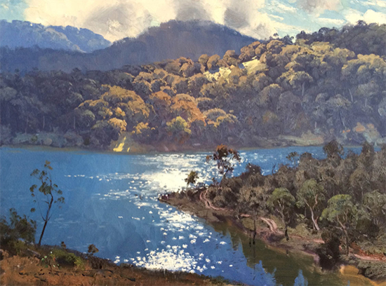 Morning Light on Lake Lyall 45 x 60 cm © Warwick Fuller