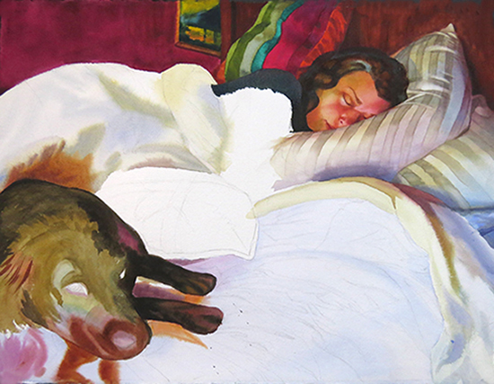 watercolor painting, Watchdog, 22 x 30", © John Hulsey