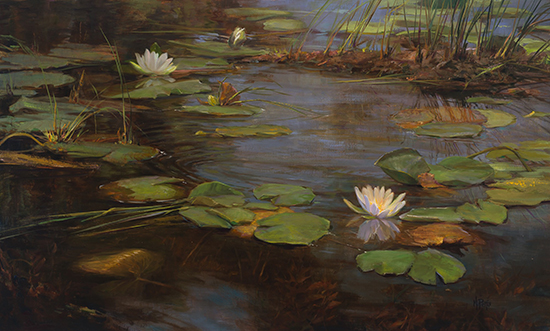The Cycle of Lilies, 29 x 48",  Oil, © Mary Pettis