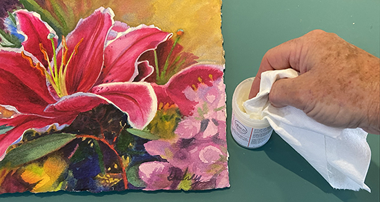 Using Cold Wax Medium to Seal a Finished Watercolor Painting 