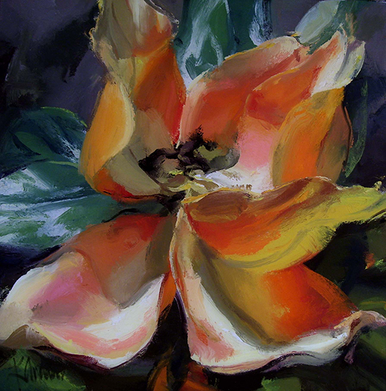 Exotic Tulip II, 20 x 20", Oil, © Kurt Anderson