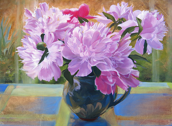 Peonies in Provencal Pitcher ©Ann Trusty