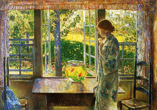 The Goldfish Window, 1916, Childe Hassam
