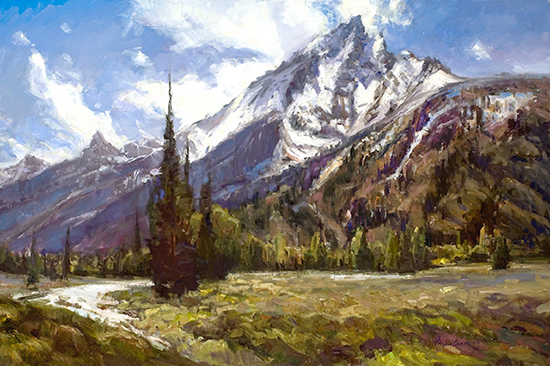 Teton Grandeur, 24 x 36", Oil, © Howard Friedland