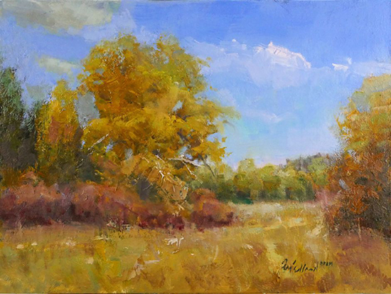 Autumn Cottonwoods, 12 x 16", Oil, © Howard Friedland