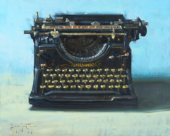 Typewriter Blue, 16 x 20", Oil, © Bryan Mark Taylor