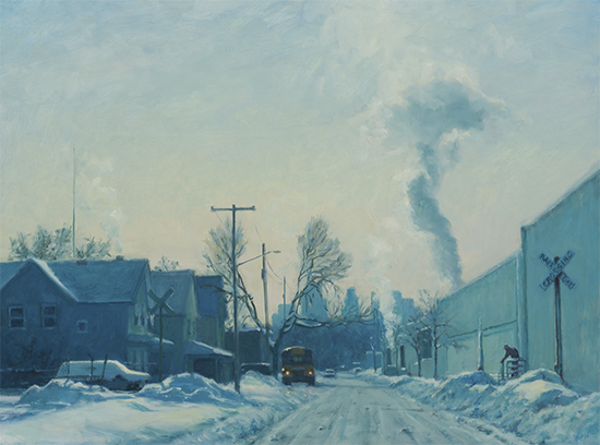 Cold Day by the Tracks, Oil, © Carl Bretzke