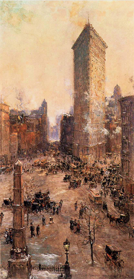 Flatiron Building, Manhattan, ca. 1906, Casein, Colin Campbell Cooper