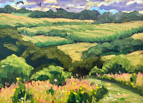 Iowa Fields, 6 x 8", Oil, © Dena Peterson