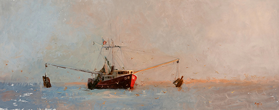 Fish, It's What's for Dinner, 14 x 36", Oil on Panel, © Donna Nyzio 