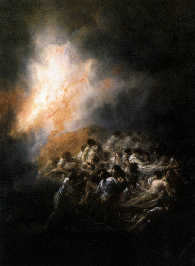 fire painting by Goya